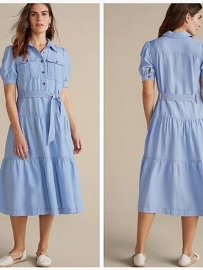 Soft Surroundings Tenley Tiered Midi Dress Plus Size 3x